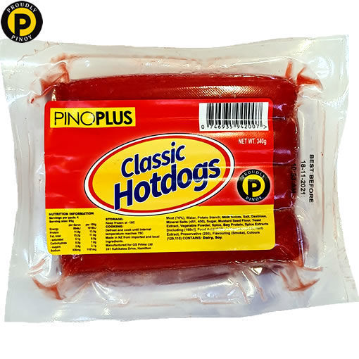 Picture of Pino Plus Classic Hotdogs 340g