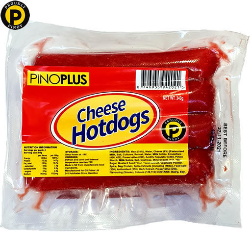 Picture of Pino Plus Cheese Hotdogs 340g